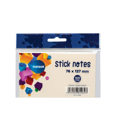Notes-uri autoadezive - Notes autoadeziv 76x127 mm, 100 file, galben pal CENTRUM
