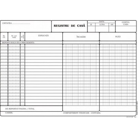 Tipizate - Registru casa simplu,100 file
