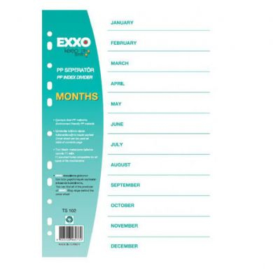 Organizare si arhivare    - Separator A4 din plastic luni ian-dec EXXO