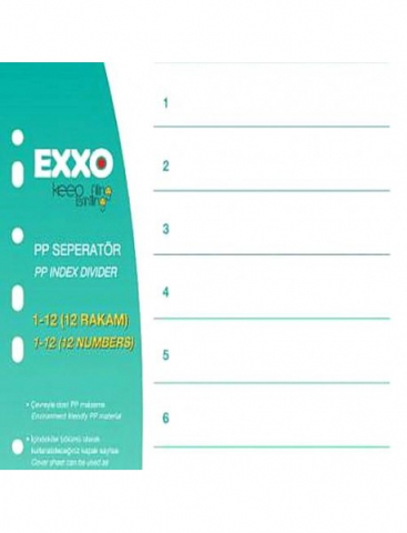 Organizare si arhivare    - Separator A4 din plastic numere 1-12 EXXO
