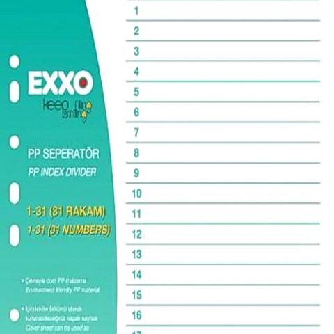 Organizare si arhivare    - Separator A4 din plastic numere 1-31 EXXO