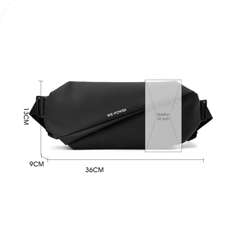 Borseta, geanta umar, 4 buzunare, 36 x 13 x 9 cm, unisex. neagra, Obralix® [7]