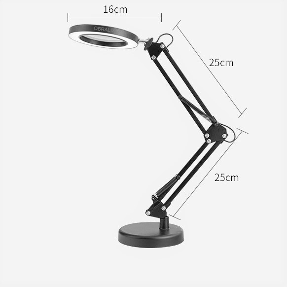 Lampa LED cu lupa, 2 Moduri de Prindere, 3 Moduri iluminare, 10 Niveluri de intensitate, Marire 10x, Neagra, OBRALIX® [5]