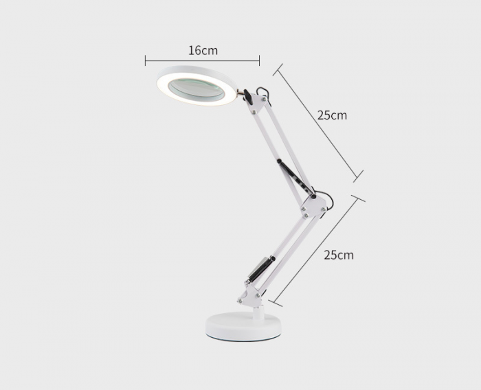 Lampă LED cu lupă, pentru Saloane de Manichiură si Cosmetică, Marire 10x, 2 Moduri de Fixare, Albă obralix® [8]