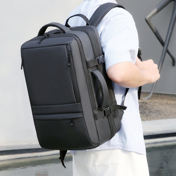 Rucsac Călătorie pentru Laptop, Extensibil, Impermeabil, port USB, până la 40 L, Negru, obralix® [14]