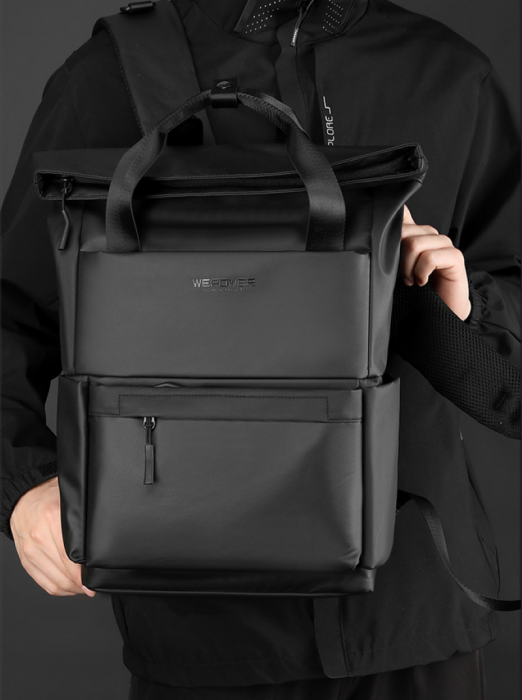 Rucsac laptop, multifuncțional, impermeabil, rezistent, business, office, negru, obralix® [12]