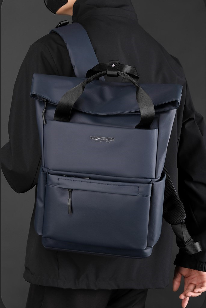 Rucsac multifunctional, laptop, impermeabil, office, business, albastru inchis, Obralix® [12]