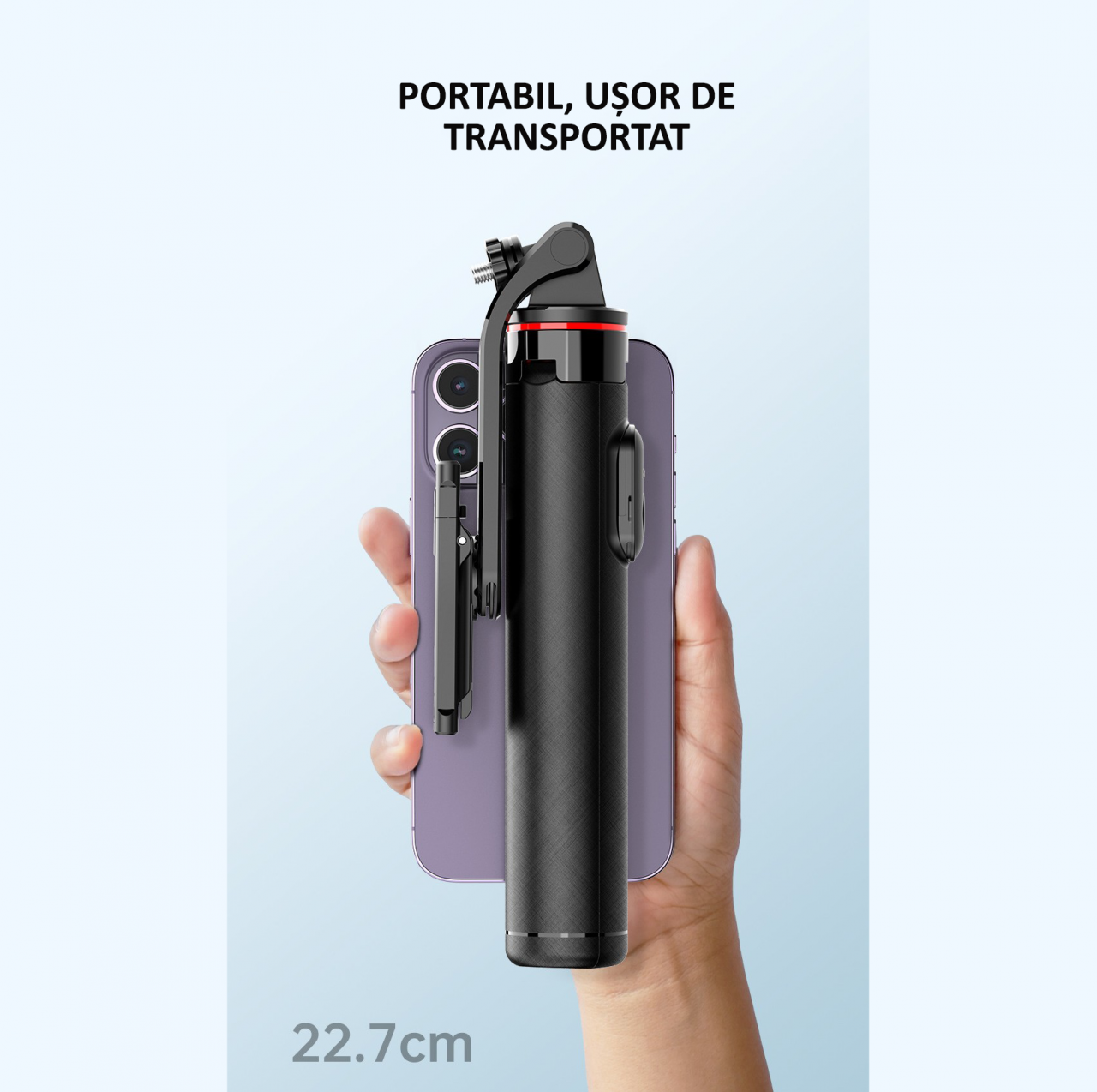 Selfie Stick multifunctional, cu LED, Telecomanda Bluetooth, iOS/Android, 130 cm [3]