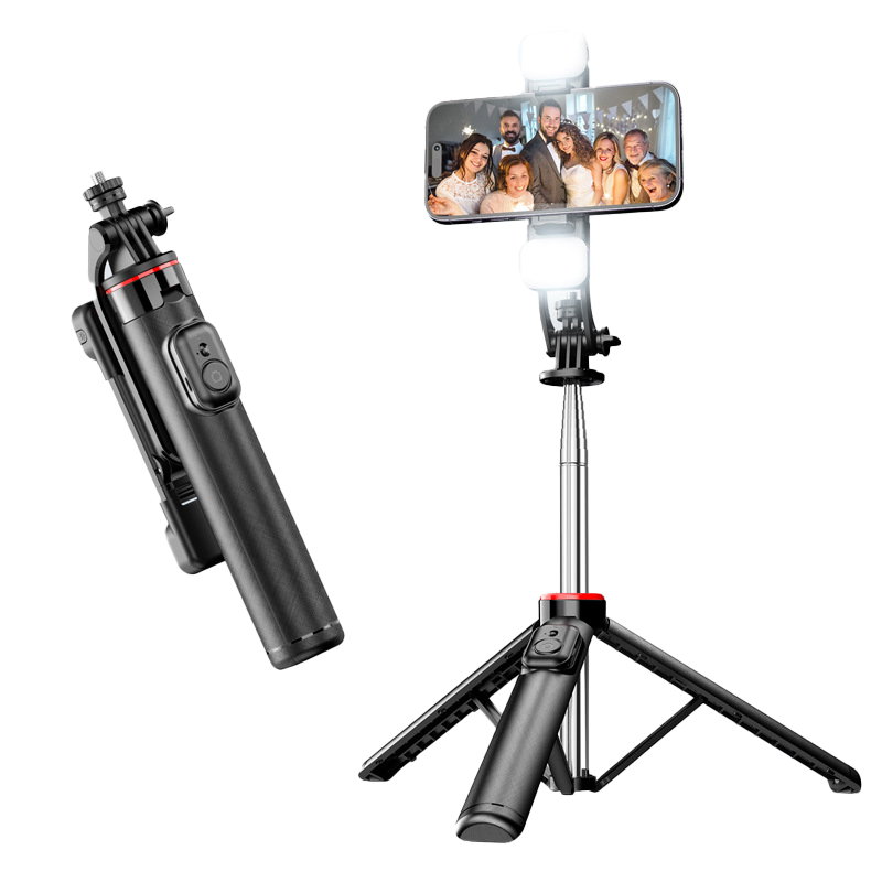 Selfie Stick multifunctional, cu LED, Telecomanda Bluetooth, iOS/Android, 130 cm [1]