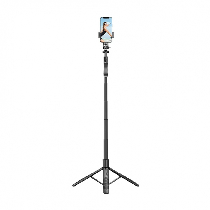 Selfie Stick, Tripod, Telecomandă Bluetooth, Rotire 360°, Universal, H33-155 cm [8]
