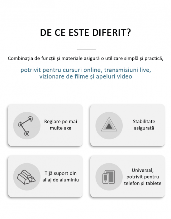 Suport tabletă, iPad, monitor, profesional, unghi reglabil, pliabil, aluminiu, argintiu, obralix® [9]