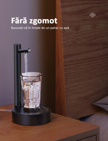 Dozator de apă, pompă electrică, smart 7 moduri, cu acumulator, încărcare usb, negru, obralix® [5]