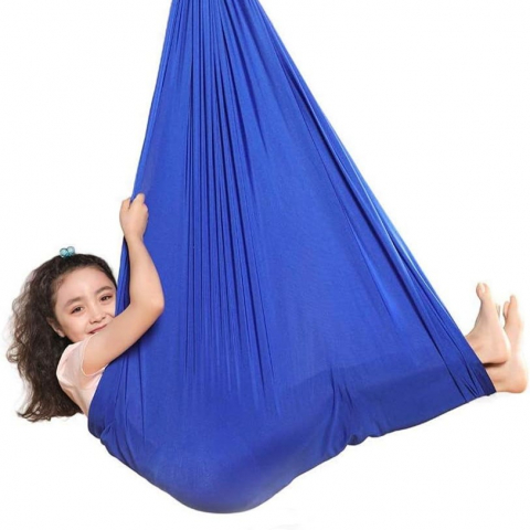 Hamac - Hamac elastic, leagan copii, pentru terapie, kit complet, maxim 99 kg, bleumarin