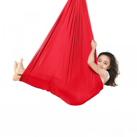 Hamac - Hamac elastic, leagan copii, terapie senzoriala, kit complet, rosu, OBRALIX®