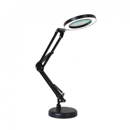 Lampa LED cu lupa, 2 Moduri de Prindere, 3 Moduri iluminare, 10 Niveluri de intensitate, Marire 10x, Neagra, OBRALIX® [0]