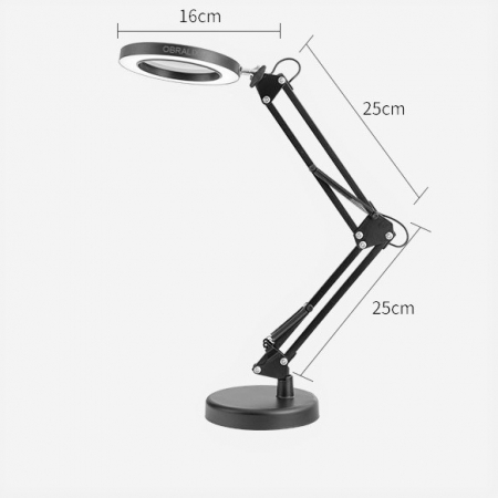 Lampa LED cu lupa, 2 Moduri de Prindere, 3 Moduri iluminare, 10 Niveluri de intensitate, Marire 10x, Neagra, OBRALIX® [4]