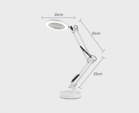 Lampă LED cu lupă, pentru Saloane de Manichiură si Cosmetică, Marire 10x, 2 Moduri de Fixare, Albă obralix® [7]