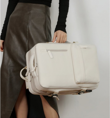 Rucsac Călătorie extensibil, compartiment Laptop, Impermeabil, port USB, până la 39 L, Bej [1]