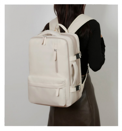Rucsac Călătorie extensibil, compartiment Laptop, Impermeabil, port USB, până la 39 L, Bej [9]