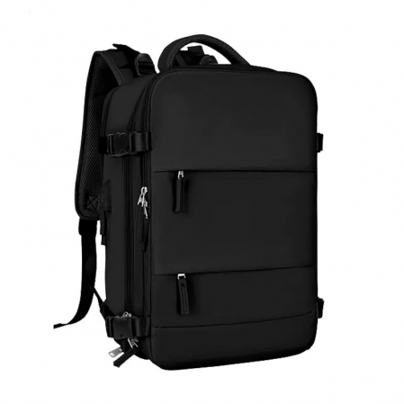 Geanta, rucsac laptop - Rucsac Călătorie pentru Laptop, Business, Wizz Air, port de încărcare USB, până la 35 L, Impermeabil, 42x30x20 cm, Negru