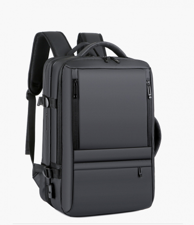 Geanta, rucsac laptop - Rucsac Călătorie pentru Laptop, Extensibil, Impermeabil, port USB, până la 40 L, Negru, obralix®