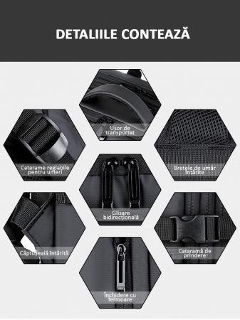 Rucsac Călătorie pentru Laptop, Extensibil, Impermeabil, port USB, până la 40 L, Negru, obralix® [6]
