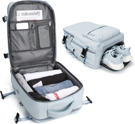 Rucsac Călătorie pentru Laptop, Wizz Air, Business, port de încarcare USB, până la 35 L, Impermeabil, 42x30x20 cm, Albastru deschis [2]