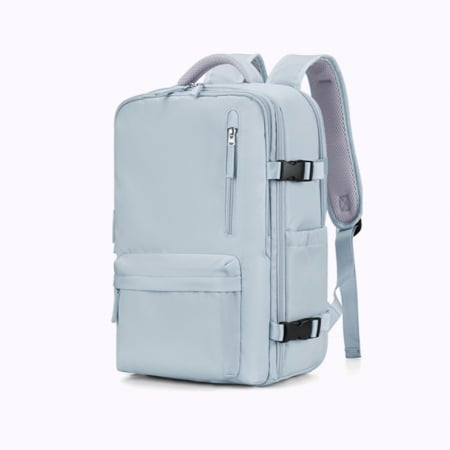 Geanta, rucsac laptop - Rucsac Călătorie pentru Laptop, Wizz Air, Business, port de încarcare USB, până la 35 L, Impermeabil, 42x30x20 cm, Albastru deschis