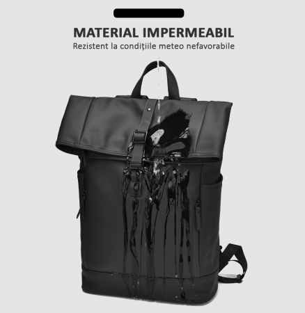 Rucsac laptop, multifuncțional, impermeabil, rezistent, business, elegant, negru [7]