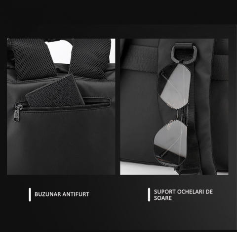Rucsac multifunctional, laptop, impermeabil, office, business, albastru inchis, Obralix® [9]