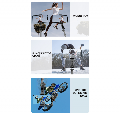 Selfie Stick cu Stabilizator, LED, Telecomanda Bluetooth, iOS/Android, OBRALIX® [7]