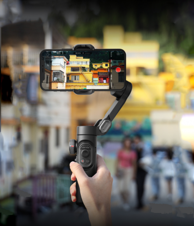 Stabilizator Imagine Telefon, 3 Axe, Bluetooth, Pliabil, Tripod inclus, Negru [13]