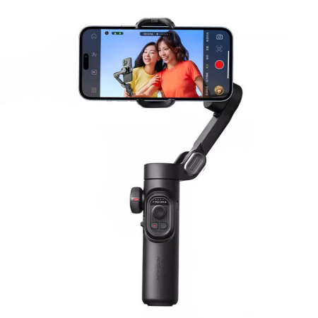 Stabilizator, gimbal - Stabilizator Imagine Telefon, 3 Axe, Bluetooth, Pliabil, Tripod inclus, Negru