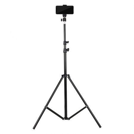 Trepied foto video - Trepied Foto Telescopic, Pentru Telefon/Cameră Foto, Telecomandă Bluetooth, H68-210cm, Husa, Aluminiu, obralix®