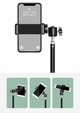 Trepied Foto Telescopic, Pentru Telefon/Cameră Foto, Telecomandă Bluetooth, H68-210cm, Husa, Aluminiu, obralix® [3]
