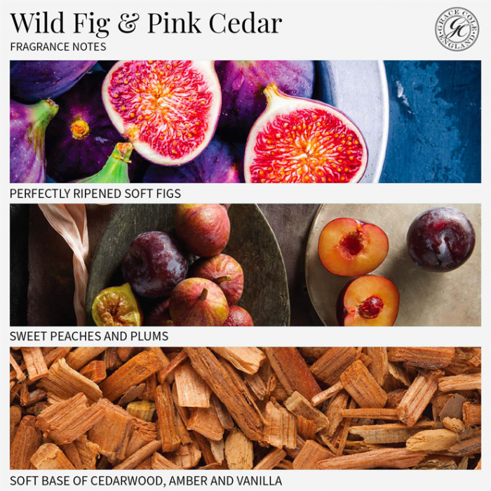 Bețișoare parfumate Grace Cole Wild Fig and Pink Cedar, 80 zile, 200ml [2]