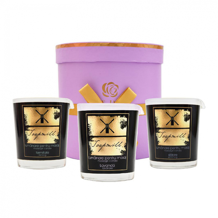 Set cadou lumânări de masaj XL, Soapmill, 3x170g [1]