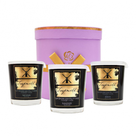 Set cadou lumânări de masaj XL, Soapmill, 3x170g [0]