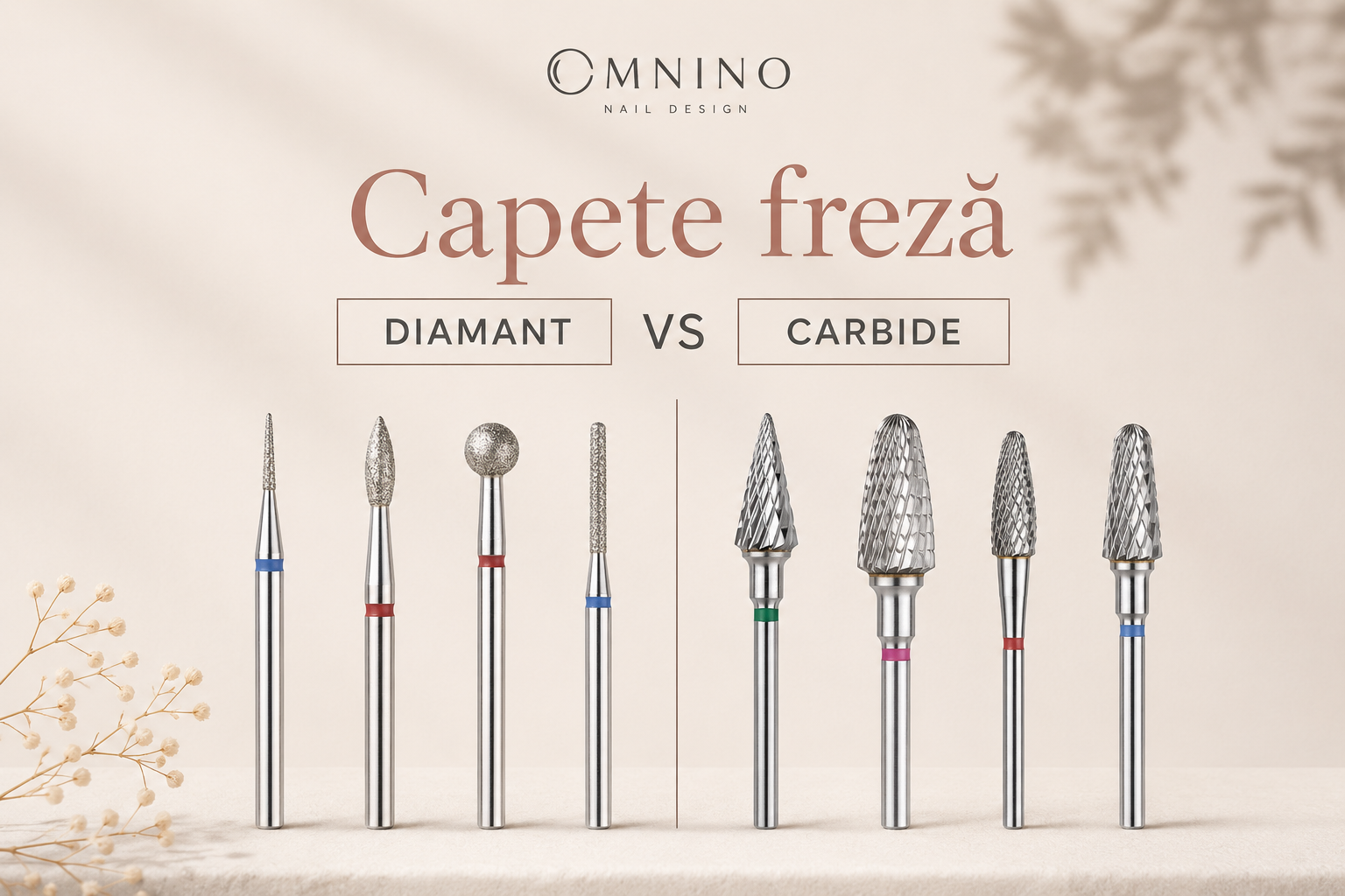 Capete de freză diamant vs carbide: cum alegi corect pentru tehnica ta