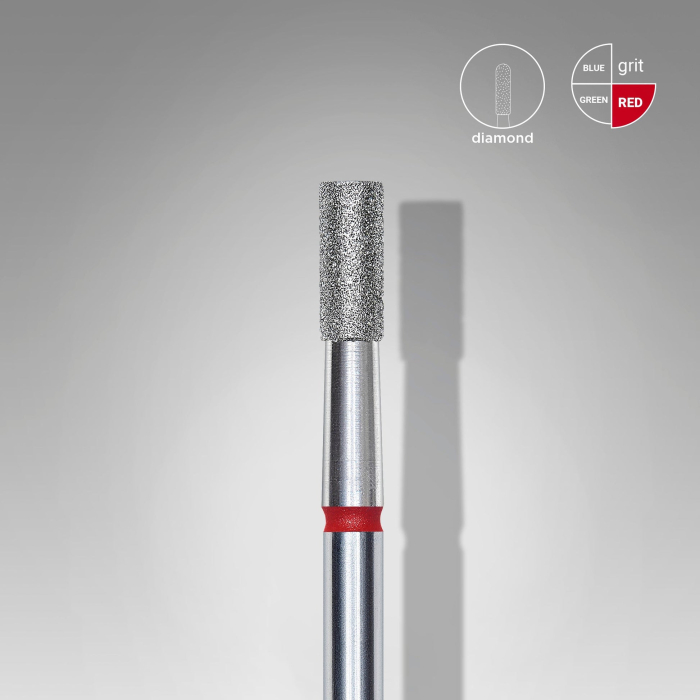 Capăt diamantat STALEKS FA20R025/6, cilindru roșu, Ø2,5 mm [2]