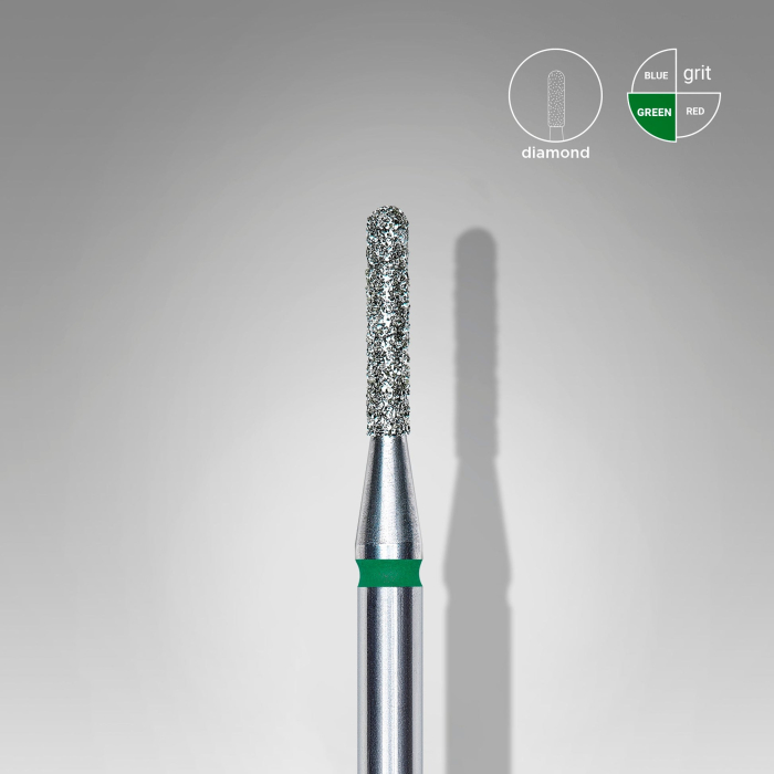 Capăt diamantat STALEKS FA30G014/8, cilindru rotunjit verde, Ø1,4 mm [2]