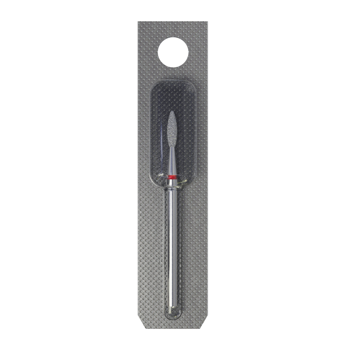 Capăt freză diamant STALEKS EXPERT FA10R021/8, flacără roșie, Ø2,1 mm [3]