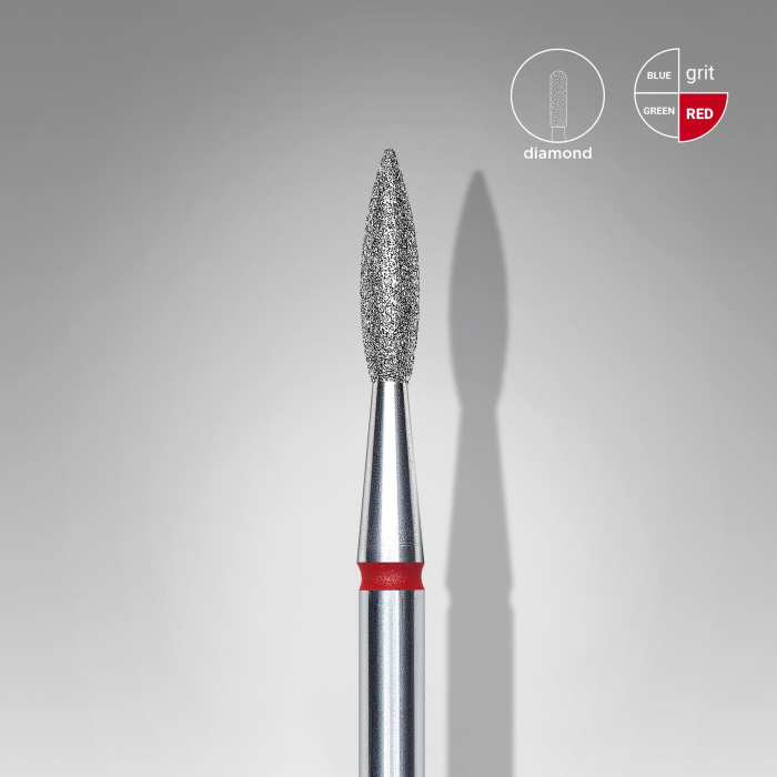 Capăt diamantat STALEKS EXPERT FA11R021/8, flacără ascuțită roșie [2]