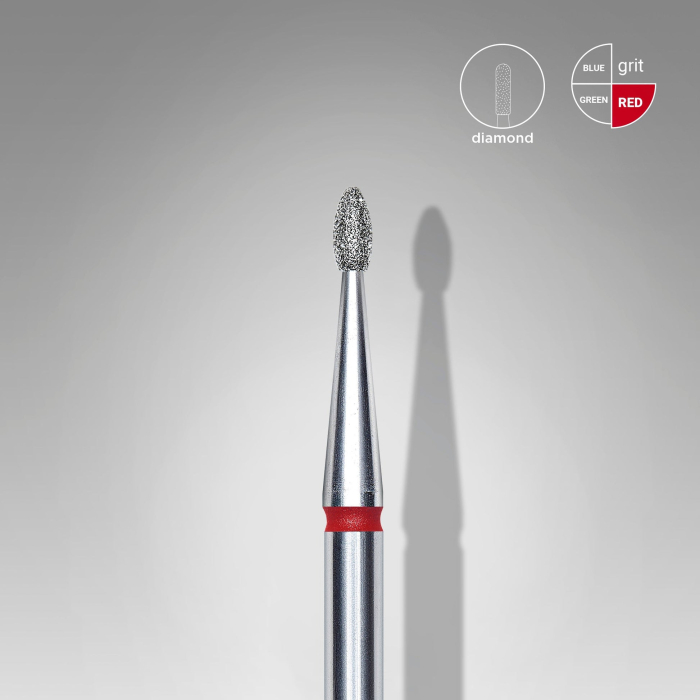 Capăt diamantat STALEKS FA50R016/3.4, mugure rotunjit roșu, Ø1,6 mm [2]