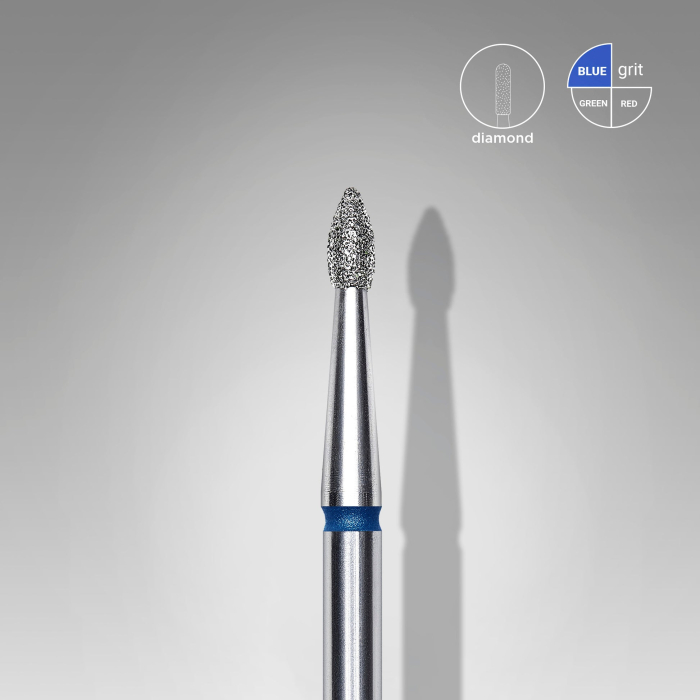 Capăt diamantat STALEKS FA60B018/4, mugure ascuțit albastru, Ø1,8 mm [2]