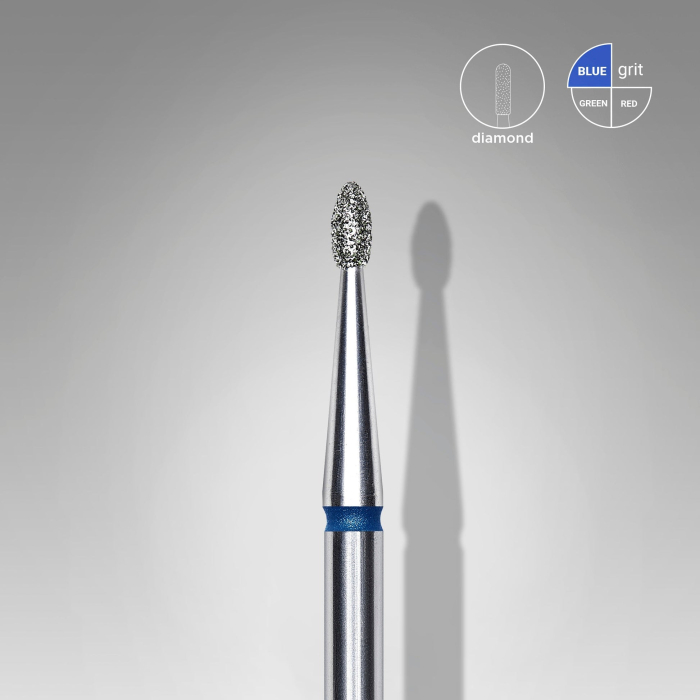 Capăt diamantat STALEKS FA50B016/3.4, mugure rotunjit albastru, Ø1,6 mm [2]