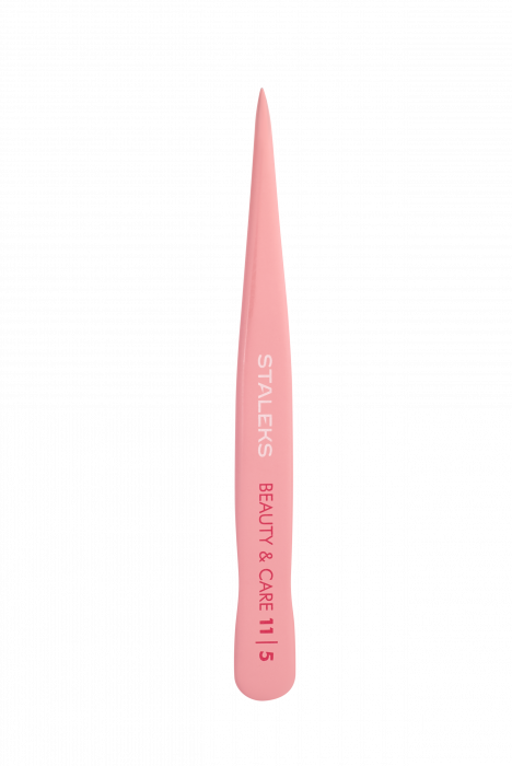 Penseta pentru sprancene ascutita Staleks Beauty & Care, roz TBC 11/5 [2]