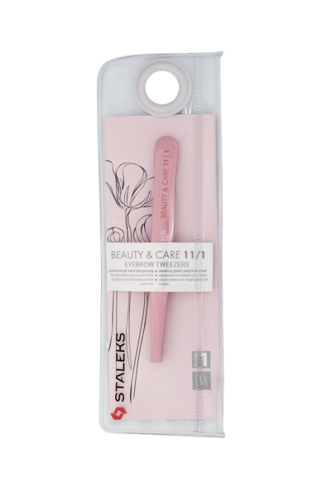 Penseta pentru sprancene roz STALEKS BEAUTY & CARE TBC-11/1 [4]