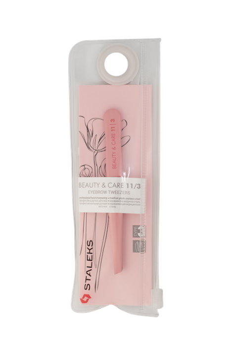 Penseta pentru sprancene roz STALEKS BEAUTY & CARE TBC-11/3 [4]