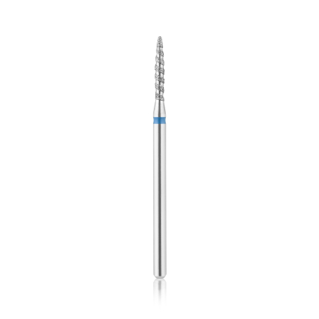 Capete freză unghii profesionale - Cap freza diamant HEAD TORNADO flacara ascutita albastru 2,1 mm